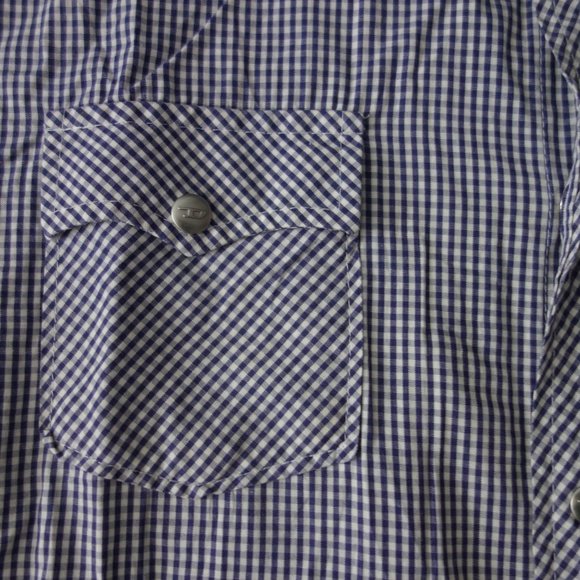 Diesel Checkered Short Sleeve Snap-In Button Down Size S - Picture 5 of 14